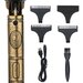 Aparat de tuns Conturare, Trimmer Modele Hair Styling Profesional, Gold, incarcare usb cu afisaj